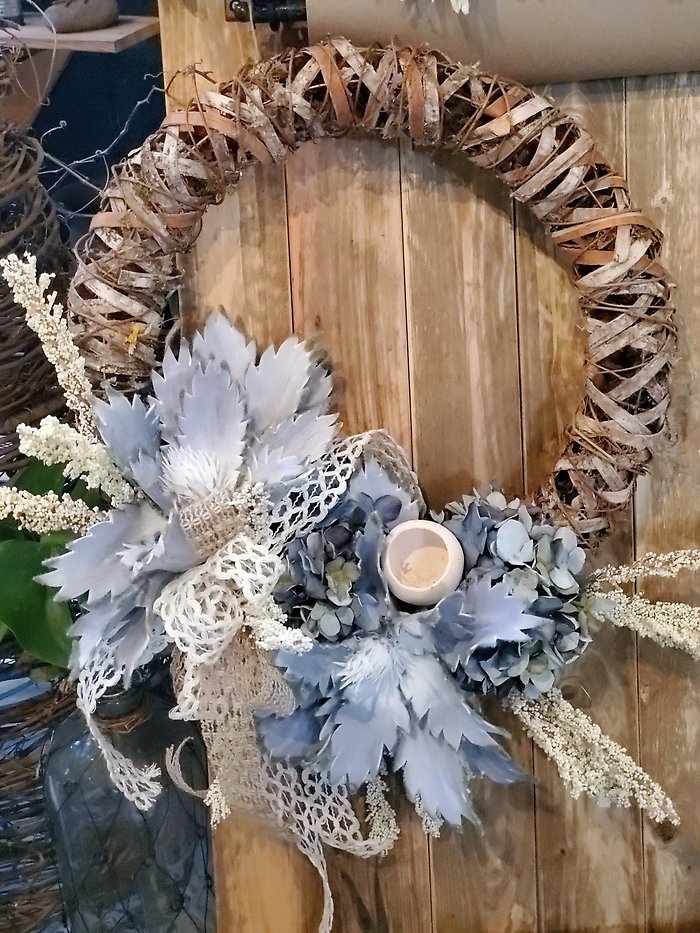 Elegant Country Blue Wreath