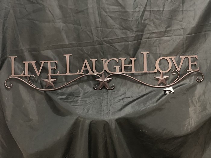 Live laugh love metal sign