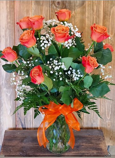 Classic dozen orange roses