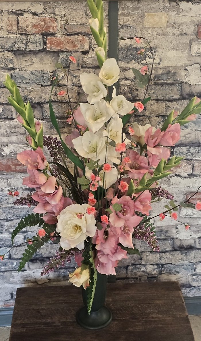 Pastel silk cone arrangement