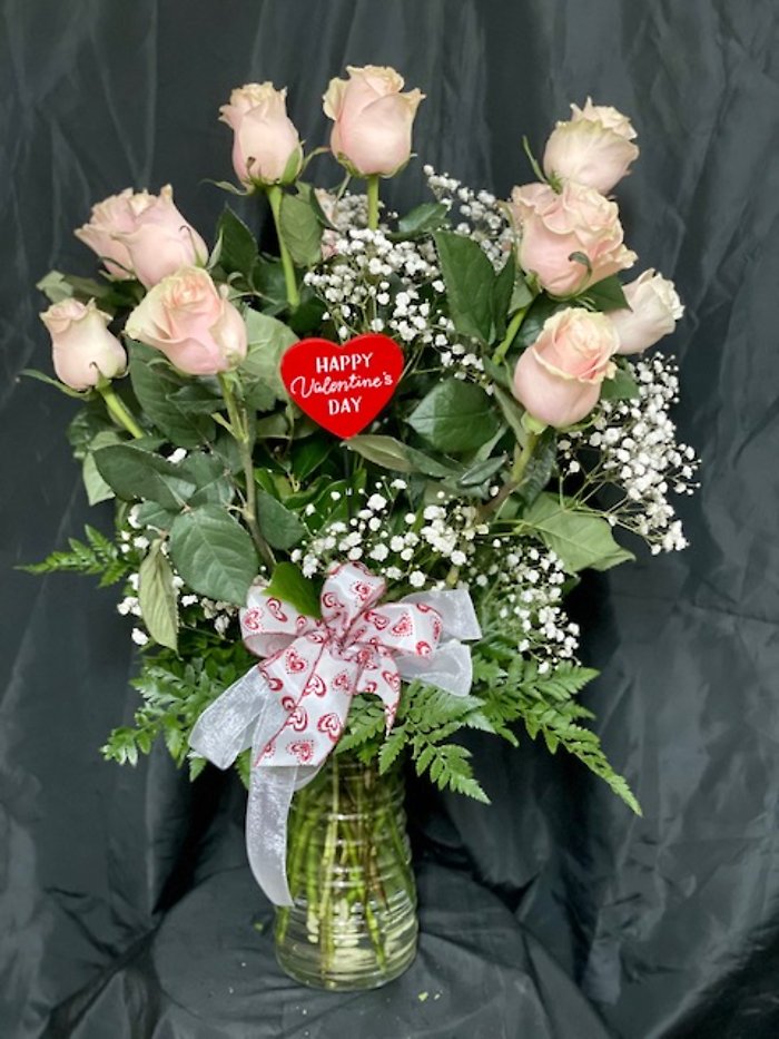 Valentines Dozen premium Pink Roses