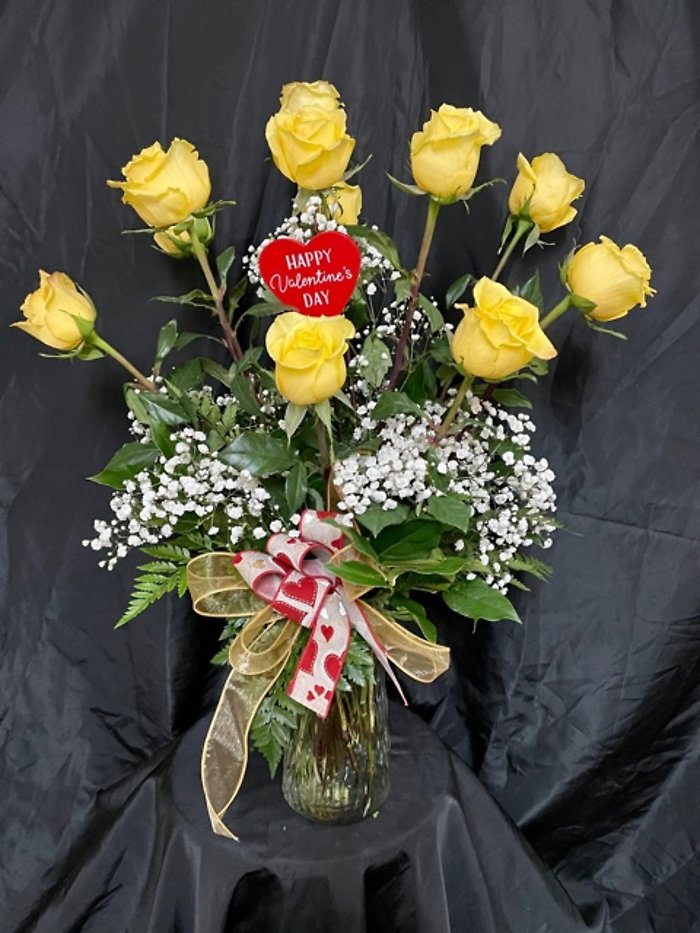 Valentines Dozen premium Yellow Roses