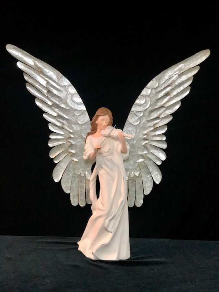 Large angel with metal wings - Violin