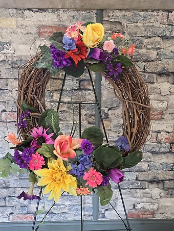 Sunny spring grapevine wreath