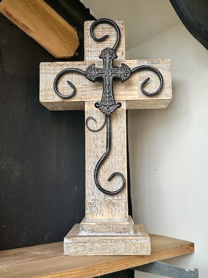 Wood Standing Cross Natural