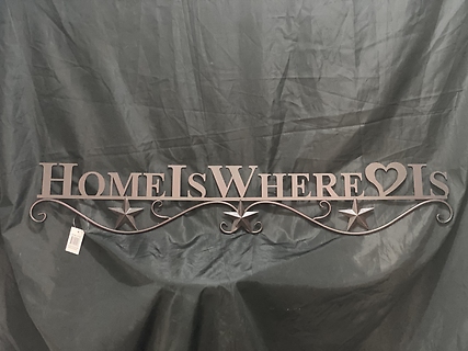 Home is where the heart is metal sign