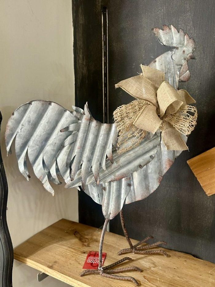 Galvanized metal rooster