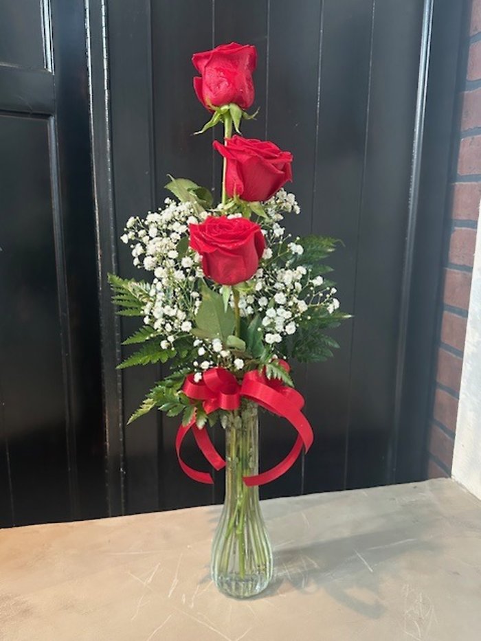 Triple Rose Bud Vase