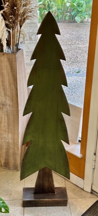 Wooden Green Christmas Tree Large