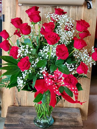 Valentines premium 2 dozen red roses