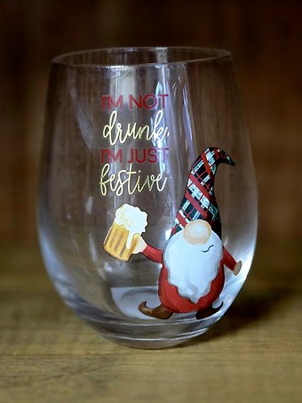 I\'m not drunk I\'m festive wine glass