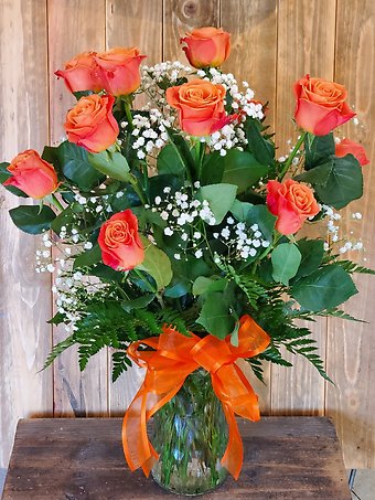 Classic dozen orange roses