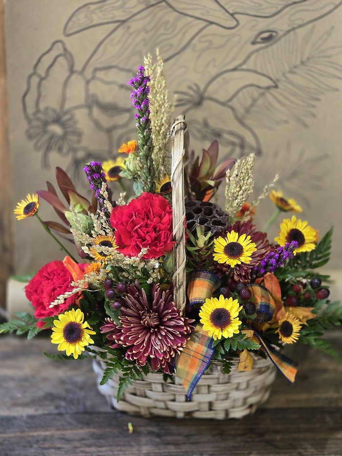 Fall wildflower basket