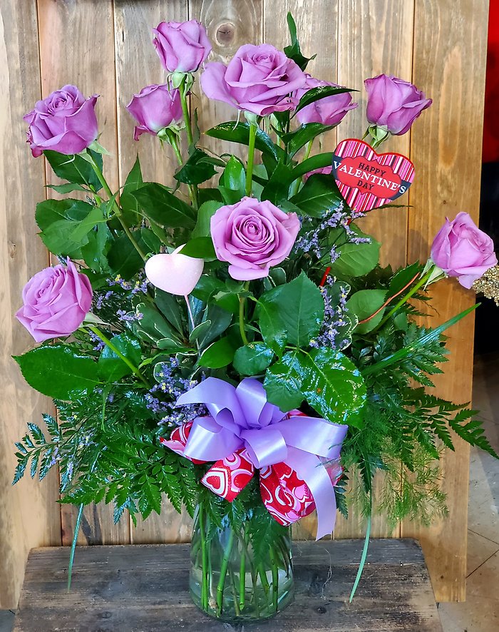 Valentines premium dozen lavender roses
