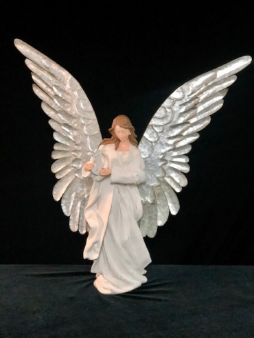 Large Angel with metal wings - Harp