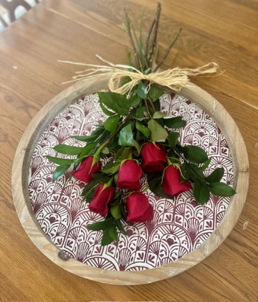 Red Roses and Red Boho Tray