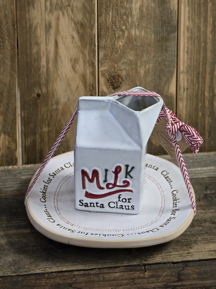 Cookies and milk for Santa vase
