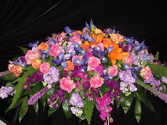 Colorful Garden Casket Spray