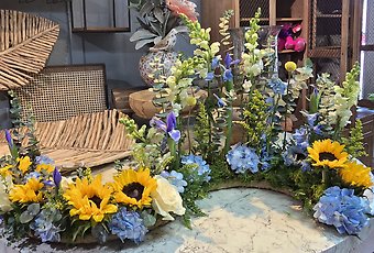 Country sky memorial urn arrangement