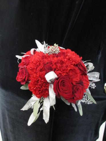 Red and Silver Christmas Bridal Bouquet