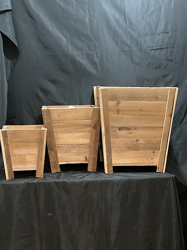 Boxy Wooden Planter set