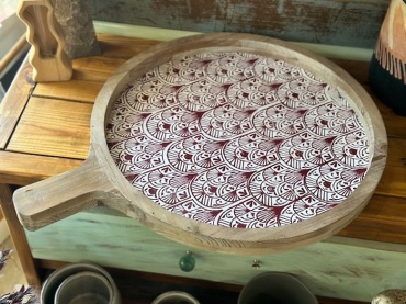 Red Roses and Red Boho Tray
